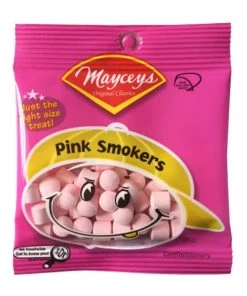 All Lollies Mayceys Pink Smokers Smiley Bag